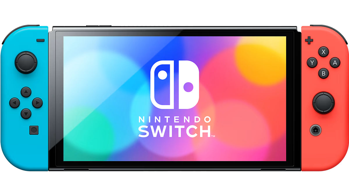 Nintendo Switch OLED – Red & Blue (64 GB) Utmärkt skick