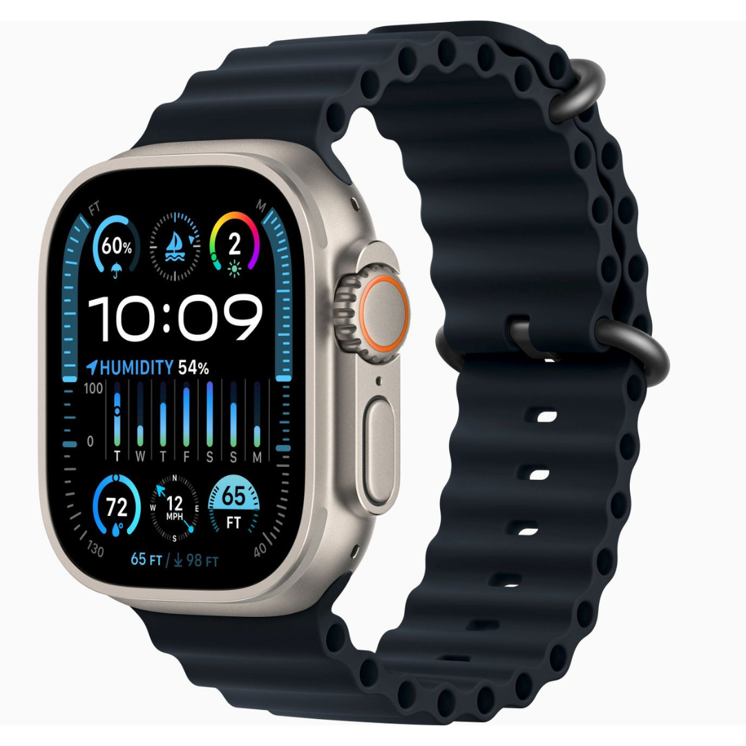 Apple Watch Ultra 2 – 49 mm – GPS + Cellular – Silver – Ocean Band Midnight – Utmärkt skick Apple