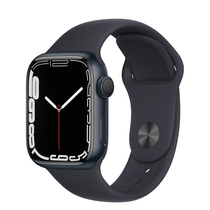 Apple Watch Series 7 – 41 mm – GPS – Midnight – Svart Sportband – Utmärkt skick Apple