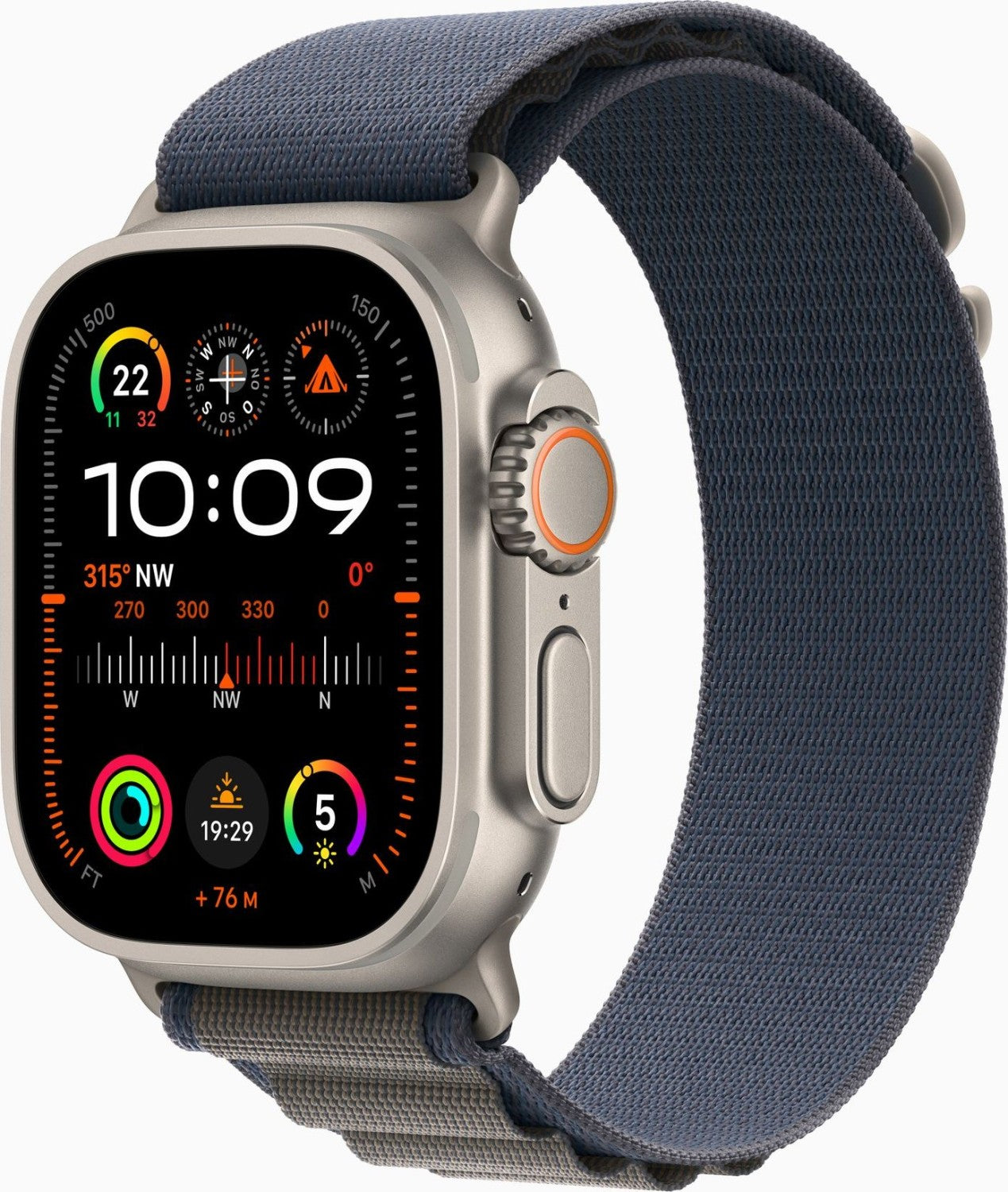 Apple Watch Ultra 2 (2023) – GPS + Cellular – Silver – Blue Alpine Loop Large – Utmärkt skick Apple