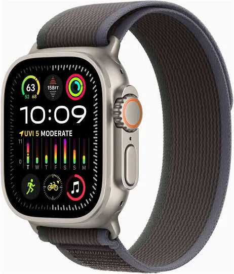 Apple Watch Ultra 49mm GPS + Cellular – Titan – Svart/Grå Trail Loop M/L – Utmärkt skick Apple