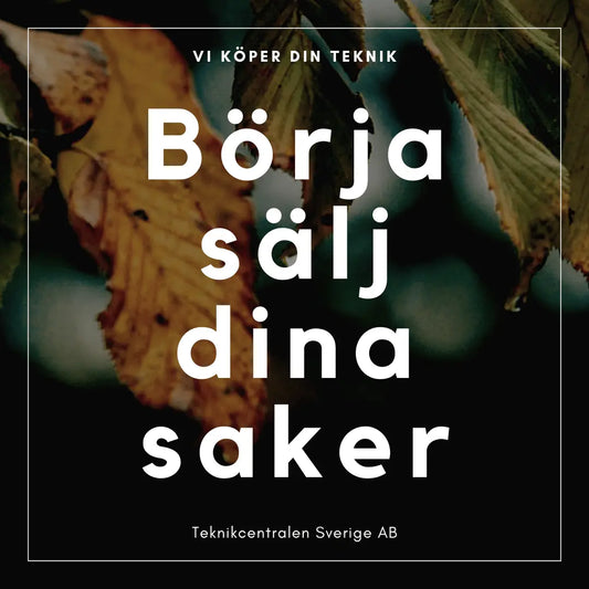 Sälj din teknik till Teknikcentralen Sverige AB Teknikcentralen