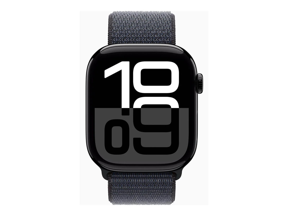 Apple Watch Series 10 Aluminium 42mm (2024) – GPS + Cellular – Jet Black – Sport Loop – 87% Batterihälsa – Utmärkt skick Apple