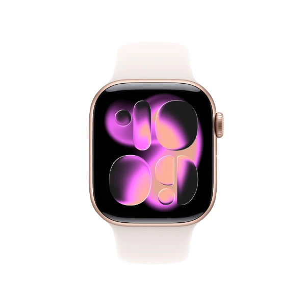 Apple Watch Series 11 42 mm | GPS + CEL | Roséguld Aluminium | Rosé Sportband M/L