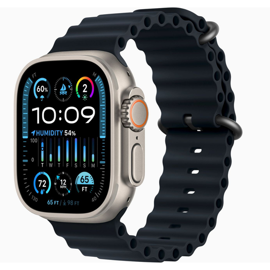 Apple Watch Ultra 2 – 49 mm – GPS + Cellular – Silver – Ocean Band Midnight – Utmärkt skick Apple