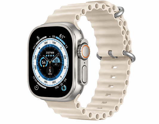 Apple Watch Ultra 49mm | Titan | Naturligt Titan | GPS + Mobilnät | Beige havsband Apple