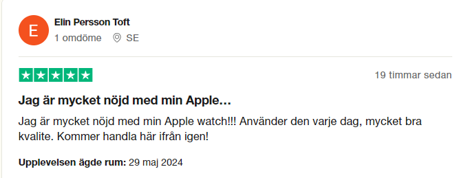 "En skärmdump av Trustpilot-webbplatsen som visar kundrecensioner och betyg för ett företag. Användare kan läsa om andras erfarenheter och betygsätta företag."