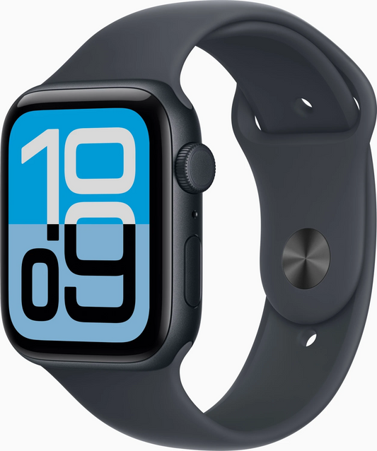 Apple Watch SE 3 44mm (2025) – GPS – Midnatt – Sportband M/L – 100% Batterihälsa – Utmärkt skick Apple