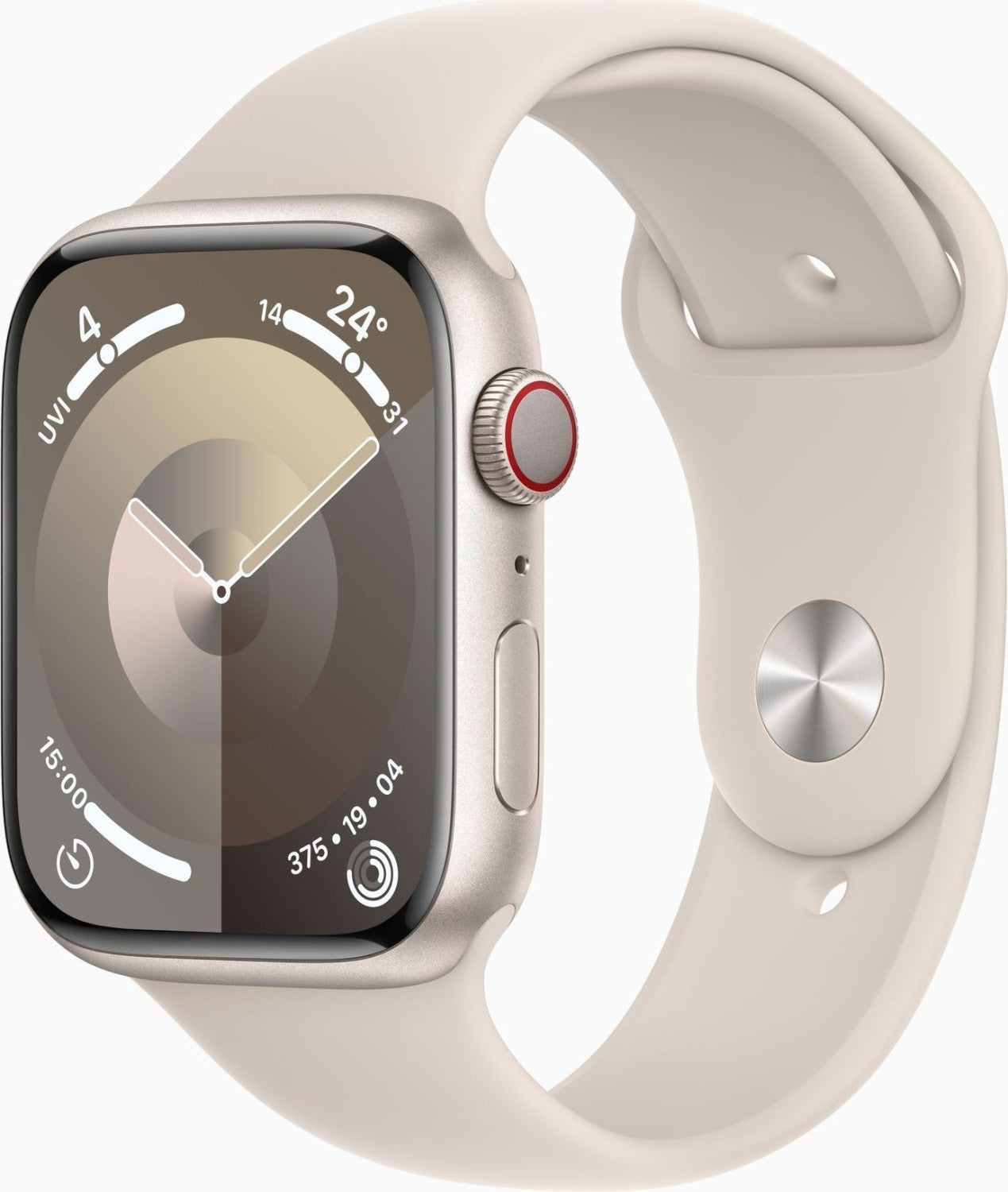Apple Watch Series 9 Aluminium 45 mm (GPS + Cellular) – Stjärnglans | Utmärkt skick
