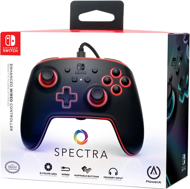 PowerA Enhanced Wired kontroll Spectra för Nintendo Switch (svart)
