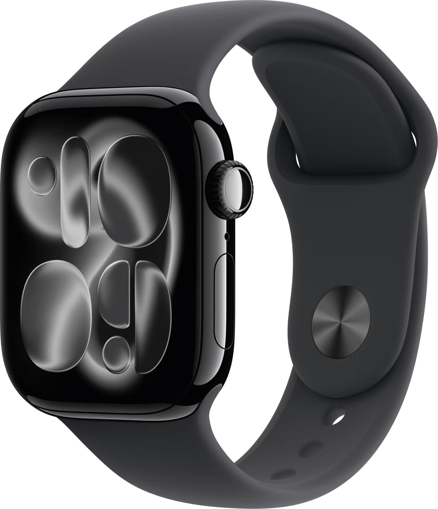 Apple Watch Series 11 (42 mm) Cellular – Jet Black Aluminium / Black Sport Band (S/M) – Nyskick